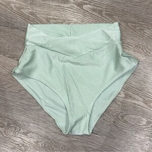 Aerie Ribbed cross over High-Waisted Bikini Bottoms NEW
